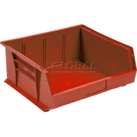 Plastic Hang & Stack Bin, 10-7/8"L x 16-1/2"W x 5"H, Red