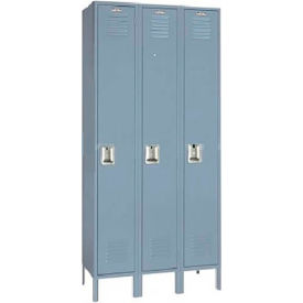 1-Tier 3 Door Locker, Recessed Handle, 36"W x 15"D x 78"H, Gray, Assembled