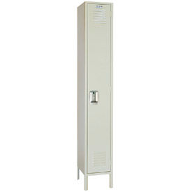 1-Tier 1 Door Locker, Recessed Handle, 15"W x 18"D x 78"H, Putty, Assembled