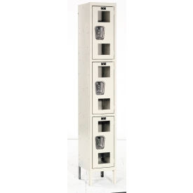 Triple Tier 3 Door Safety-View Locker, 12"Wx18"Dx24"H, Tan, Unassembled