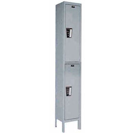 2-Tier 2 Door Maintenance-Free Quiet Locker, 12"W x 18"D x 78"H, Gray, Unassembled