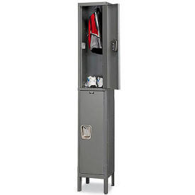 2-Tier 2 Door Maintenance-Free Quiet Locker, 18"W x 18"D x 78"H, Gray, Unassembled
