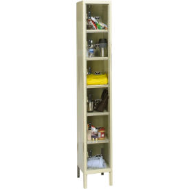 6-Tier 6 Door Safety-View Locker, 12"W x 18"D x 78"H, Tan, Assembled