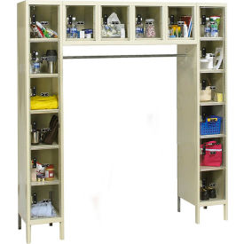 16 Person Safety-View Locker, 72"W x 18"D x 78"H, Tan, Assembled