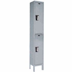 2-Tier 2 Door Maintenance-Free Quiet Locker, 18"W x 18"D x 78"H, Gray, Assembled