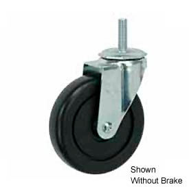 Swivel Threaded Stem Caster 5" Polyolefin Wheel with Brake