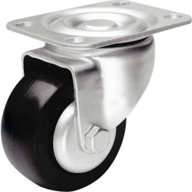 Low-Profile Swivel Plate Caster 2-1/2" Polyolefin Wheel 175 Lb. Capacity