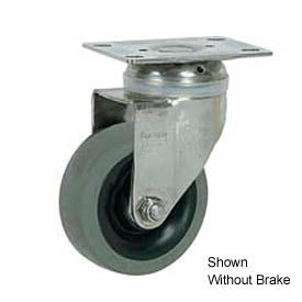 Stainless Steel Swivel Plate Caster 5" TPR Wheel with Brake