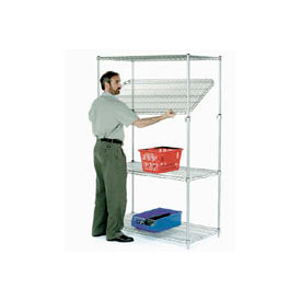 4 Shelf, Chrome Quick Adjust Wire Shelving Unit, Starter, 36"W x 18"D x 63"H