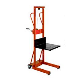 Compact Lift Truck Hand Operated Winch with Platform 500 Lb. Cap.