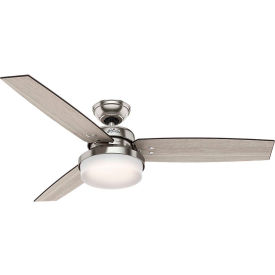 52" Sentinel Ceiling Fan with Light and Handheld Remote - Brushed Nickel