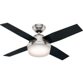 44" Dempsey Ceiling Fan with Light and Handheld Remote - Brushed Nickel