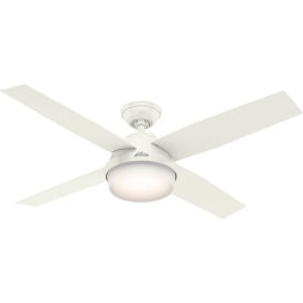 52" Dempsey Damp Ceiling Fan with Light and Handheld Remote - Fresh White