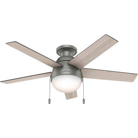 46" Anslee Low Profile Ceiling Fan with Light - Matte Silver