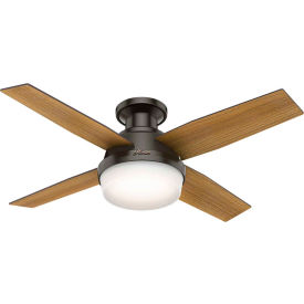 44" Dempsey Low Profile Ceiling Fan with Light and Handheld Remote - Noble Bronze