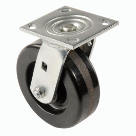 Heavy Duty Swivel Plate Caster 6" Plastic Wheel 800 Lb. Capacity