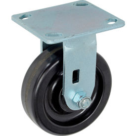 Heavy Duty Rigid Plate Caster 5" Plastic Wheel 500 Lb. Capacity