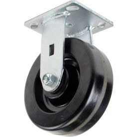 Heavy Duty Rigid Plate Caster 6" Plastic Wheel 800 Lb. Capacity