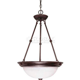 3 Light - 15" - Pendant - Alabaster Glass Old Bronze