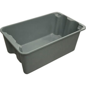 Molded Fiberglass Toteline Nest & Stack Tote, 20-1/2"L x 12-7/8"W x 8"H, Gray, Pack of 10