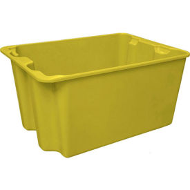 Molded Fiberglass Nest & Stack Tote, 27-1/2"L x 20"W x 14-1/8"H, Yellow, Pack of 5