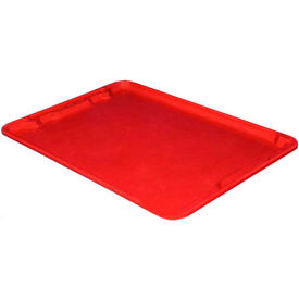 Molded Fiberglass Toteline Nest and Stack Lid - 25-1/4" x 18", Pkg Qty 5, Red