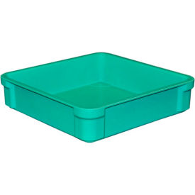 Molded Fiberglass Toteline Stacking Tote, 14-3/8"L x 14-3/8"W x 3-1/2"H, Green