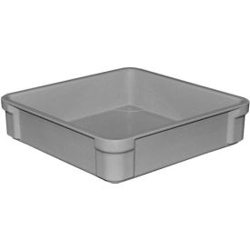 Molded Fiberglass Toteline Stacking Tote, 14-3/8"L x 14-3/8"W x 3-1/2"H, Gray