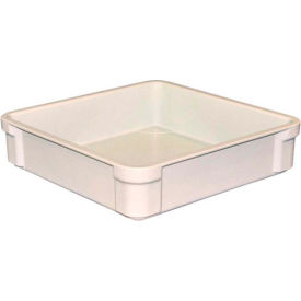 Molded Fiberglass Stacking Tote, 14-3/8"L x 14-3/8"W x 3-1/2"H, White