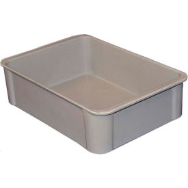 Molded Fiberglass Stacking Tote, 16-1/2"L x 11-3/8"W x 4-5/8"H, Gray