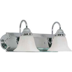 Ballerina-2 Light Vanity & Wall, Alabaster, Polished Chrome, 18"W X 7.625"H