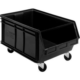 Plastic Mobile Magnum Stacking Bin, 18"L x 16-1/2"W x 11"H, Black