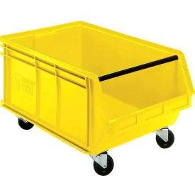 Plastic Mobile Magnum Stacking Bin, 18"L x 16-1/2"W x 11"H, Yellow