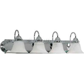 Nuvo Ballerina-4 Light Vanity & Wall, Alabaster, Polished Chrome, 30"W X 7.625"H