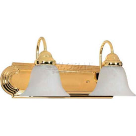 Ballerina-2 Light Vanity & Wall, Alabaster, Polished Brass, 18"W X 7.625"H