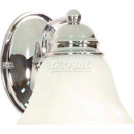 Empire 1 Light - 7" - Vanity with Alabaster Glass Bell Shades & Polished Chrome