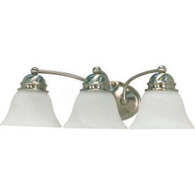60-342 Empire 3 Light - 21" - Vanity with Alabaster Glass Bell Shades Brushed Nickel