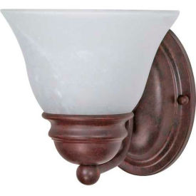 Empire-1 Light Vanity & Wall, Alabaster, Old Bronze, 6.25"W X 6.5"H