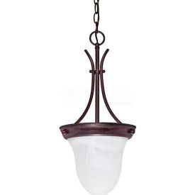 60-395 1 Light - 10" - Pendant - Alabaster Glass Bell Old Bronze