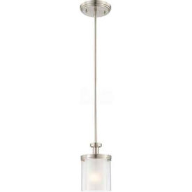 60/4648 Decker-1 Light Mini Pendant, Clear/Frosted Inner, 6"W X 34.75"H