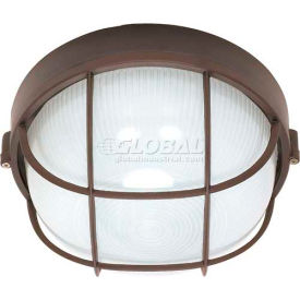 Nuvo 60/519, 1 Light-Die Cast Bulk Head, Frosted Diffuser, Architectural Bronze, 10"W