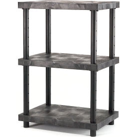 Structural Plastic Adjustable Solid Shelving, 66"W x 24"D x 45"H, Black