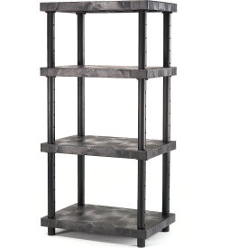 Structural Plastic Adjustable Solid Shelving, 96"W x 24"D x 72"H, Black