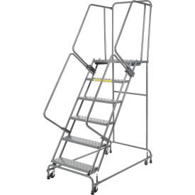 Steel Perforated 16"W 6-Step Rolling Ladder