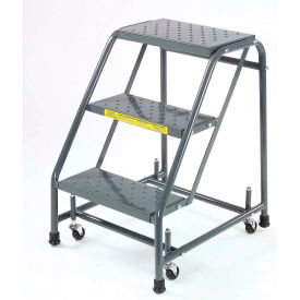 16"W 3 Step Steel Rolling Ladder 20"D Top Step - 31820PSU