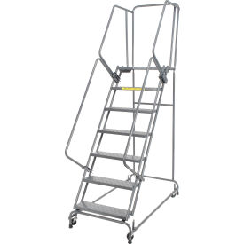7-Step Steel Rolling Ladder With Perforated Tread, 32"W x 63"D