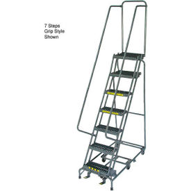 11 Step 24" W Perforated Rolling Ladder - Safety Angle