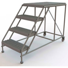 Mobile 4 Step Steel 24"W X 36"L Work Platform Ladder Without Handrails