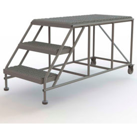 Mobile 3 Step Steel 24"W X 48"L Work Platform Ladder Without Handrails