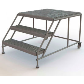 Mobile 3 Step Steel Work Platform Ladder Without Handrails - WLWP033636